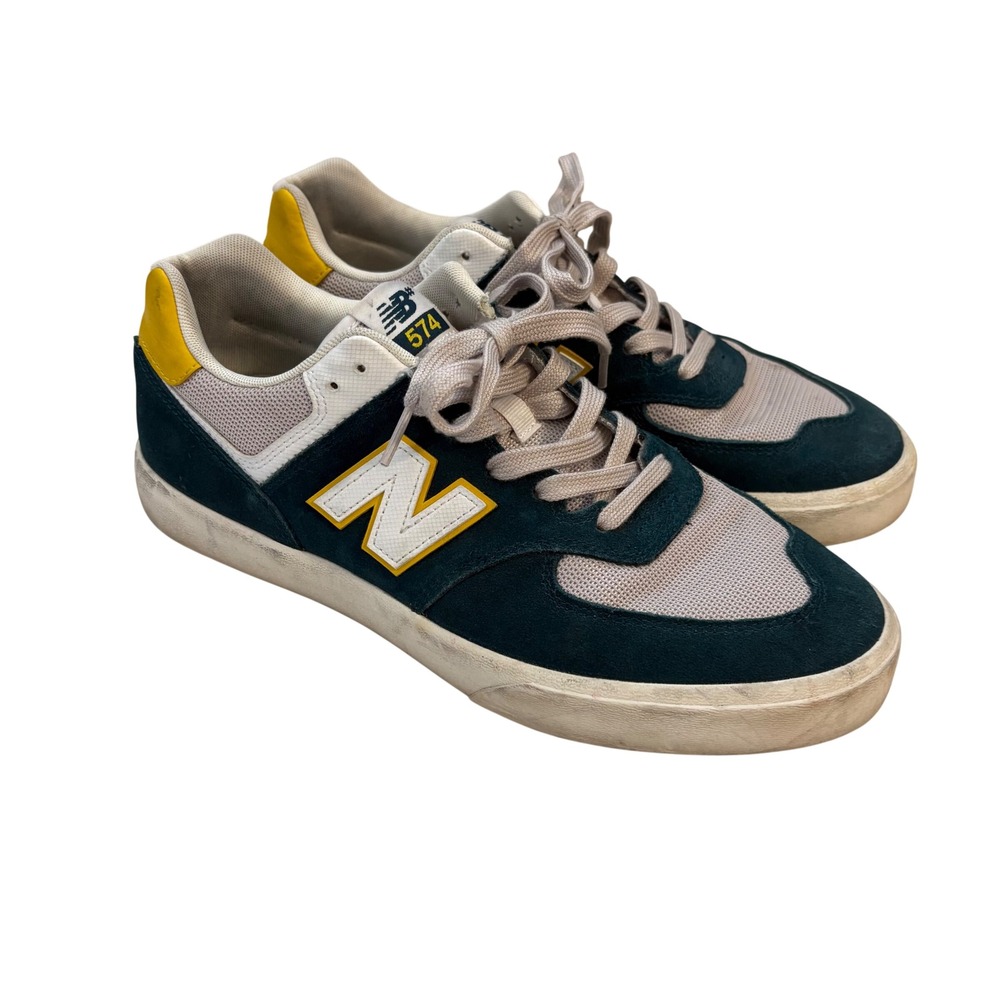 New Balance 574 Mens 10.5 Vulc Deep Ocean Sunflower Lace Up Sneakers Skate